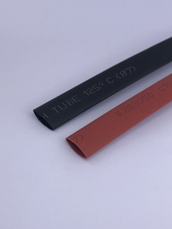 Schrumpfschlauch 2:1 7mm in rot und schwarz lfd. Meterware