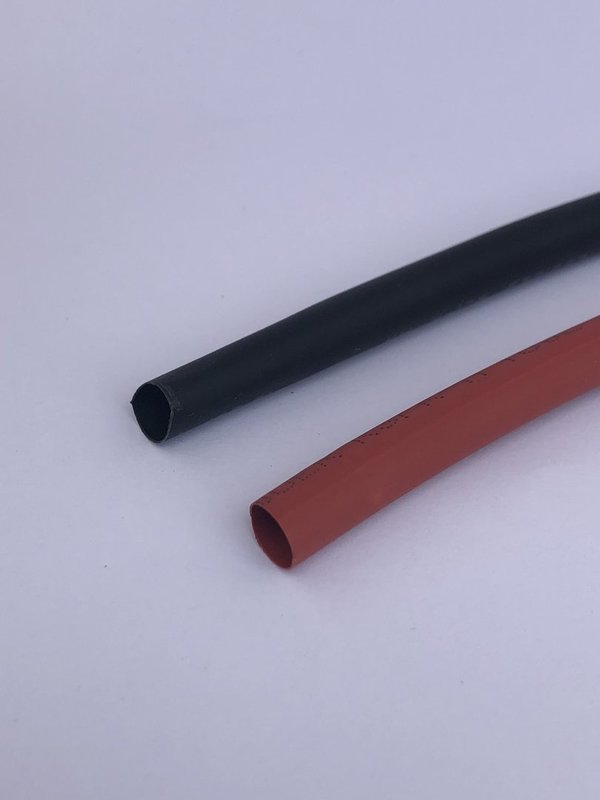 Schrumpfschlauch 2:1 6mm in rot und schwarz lfd. Meterware