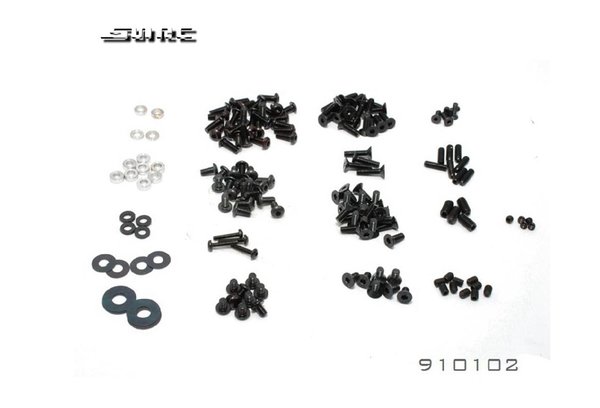 SNRC 910102 Schraubensatz für komplettes R3 Chassis in schwarz