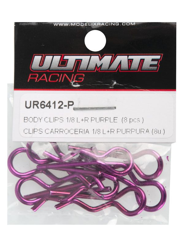UR6412-P Ultimate RC Karosserieklammern purple/ lila(8 Stück) 1:8