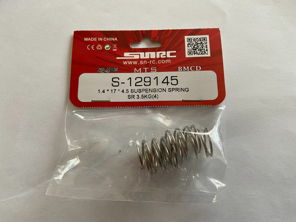 SNRC 129145 Stoßdämpferfedern silber 1,4x17x4,5  3,5kg  (4 Stück) T3M-V2